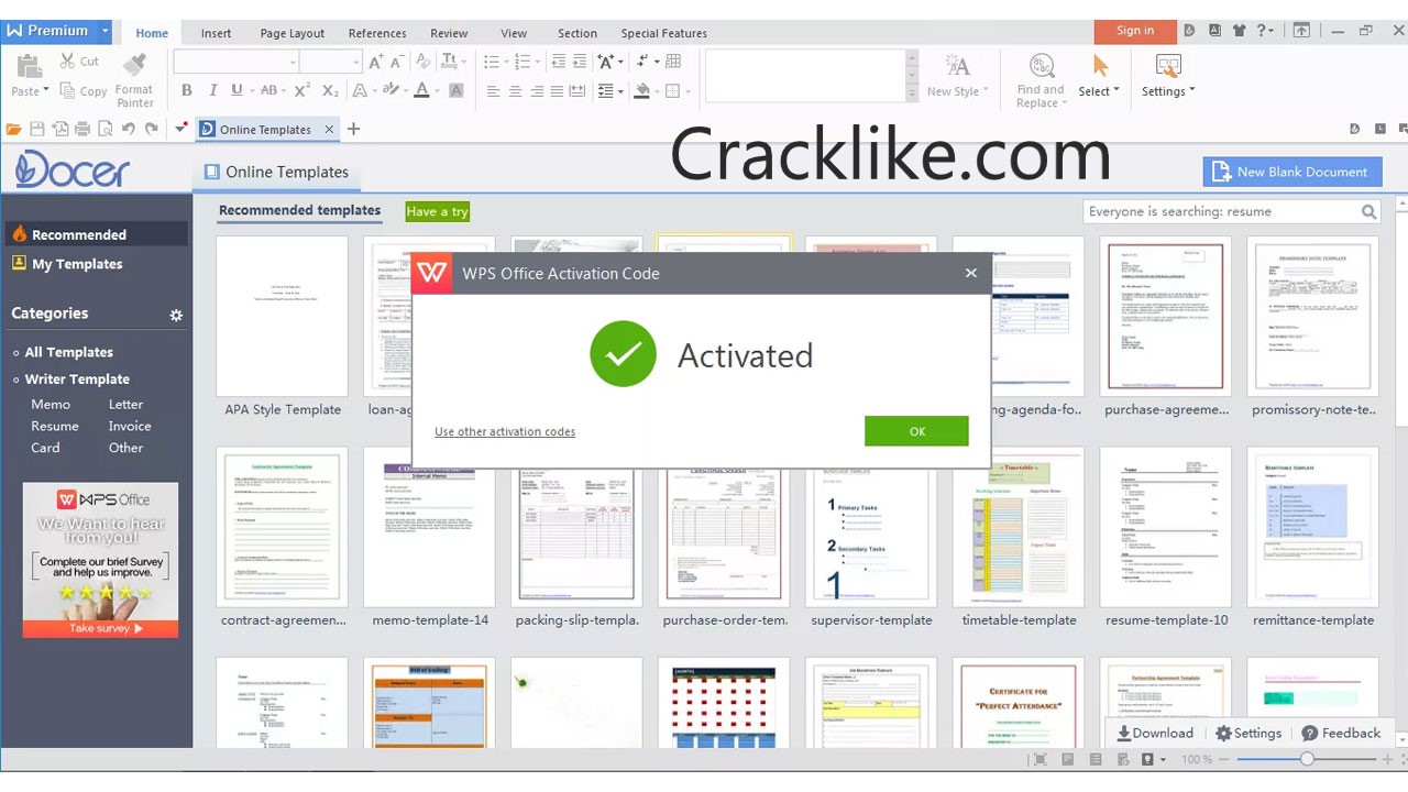 WPS Office Premium 11.2.0.11306 Crack With Activation Code Free Download 2022